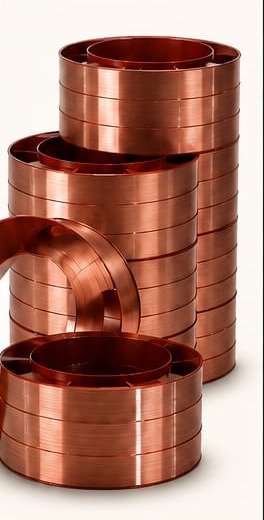 Stacked copper SAW welding wire coils